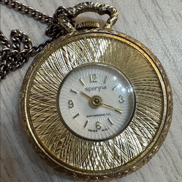 Vintage Sperina Antimagnetic Swiss Made Pendant Watch necklace - Picture 2 of 5